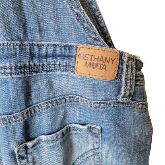 Bethany Mota Denim Jean Overall Shorts With Polka Dot Accent XS - Picture 4 of 5